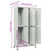 vidaXL Locker Cabinet Grey High-quality steel Large Locker Cabinet