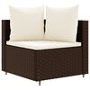 vidaXL 7 Piece Patio Sofa Set with Cushions Brown Poly Rattan