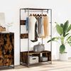 vidaXL Wardrobe Smoked Oak Engineered wood, metal 35.4 x 19.7 x 70.9 in