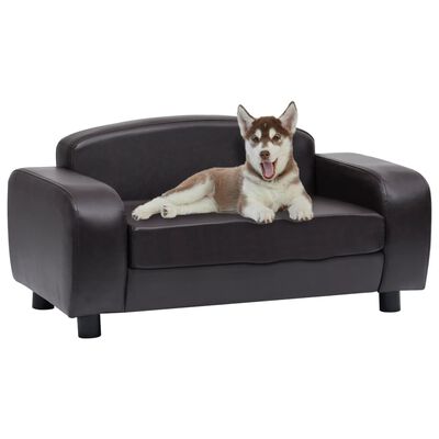 vidaXL Dog Sofa Brown 31.5"x19.7"x15.7" Faux Leather
