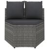 vidaXL 8 Piece Patio Sofa Set with Cushions Poly Rattan Gray