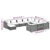 vidaXL Garden Lounge Set Black PE Rattan Large Modular