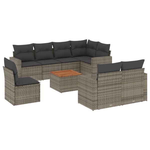 vidaXL Garden Sofa Set Grey and Brown