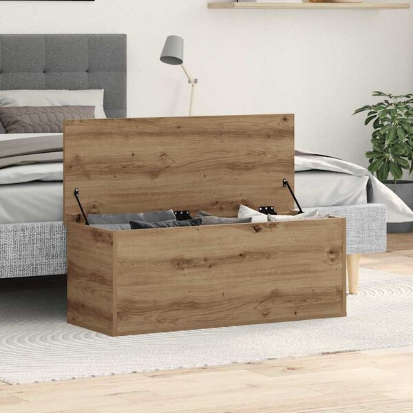 vidaXL Storage Box with Storage Artisan Oak 35.43 x 13.78 x 13.78 in
