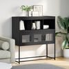 vidaXL Sideboard Black Cold-rolled steel Medium Sideboard Rectangular