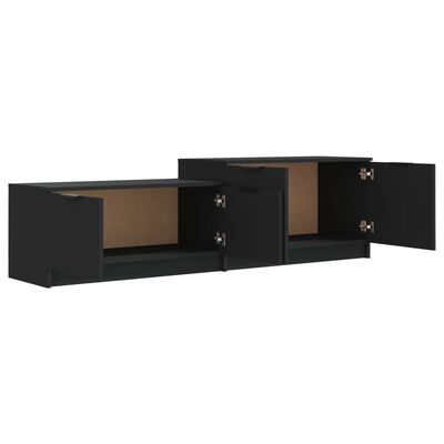 vidaXL TV Cabinet Black 62.4"x14.2"x17.7" Engineered Wood
