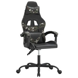 vidaXL Gaming Chair Black and Camouflage Faux leather, metal, plywood, foam
