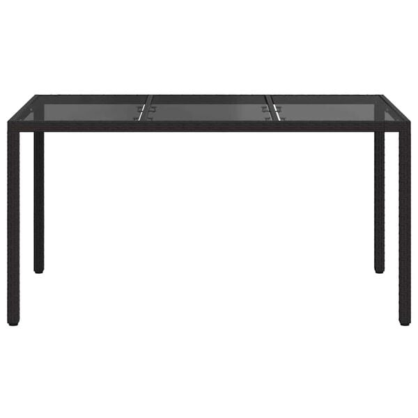vidaXL Garden Dining Table Black 59.1" x 35.4" x 29.5" Poly rattan