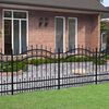 vidaXL Garden Fence with Spear Top Black 94.5"x39.4" Powder-coated Steel