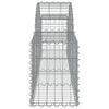 vidaXL Gabion Basket Set of 6 Silver Galvanized Iron 78.7x11.8x23.6 in