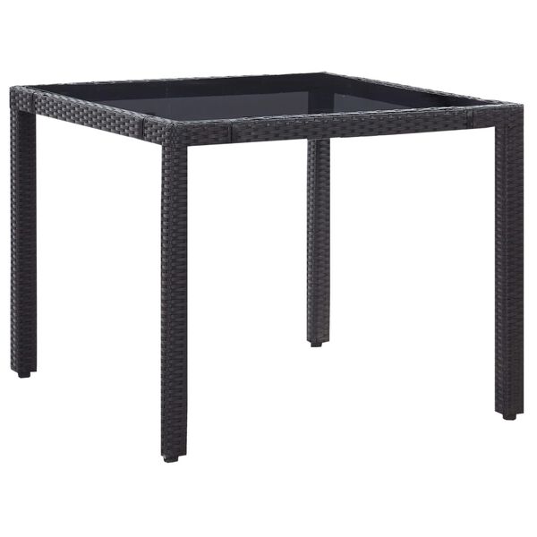 vidaXL Garden Table And Chair Black