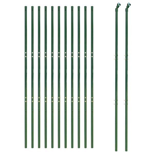 vidaXL Wire Mesh Fence Green 5.2x82.0' Galvanised Steel