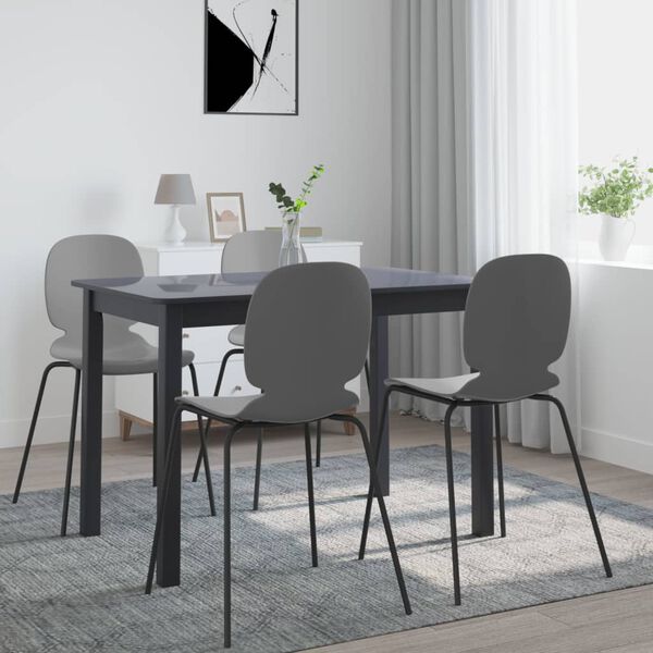 vidaXL Dining Table Black Solid rubber wood frame 44.9 x 28.0 x 29.5 in