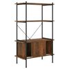 vidaXL Shelving Unit With Cabinet Dark brown and black