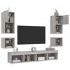 vidaXL 8 Piece TV Wall Units with LED Gray Sonoma Engineered Wood