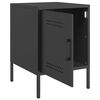vidaXL Bedside Cabinet Set of 2 Black Steel Medium Adjustable Feet