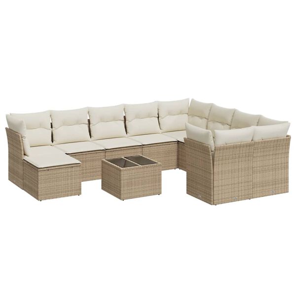 vidaXL Garden Sofa Set Beige, Cream White