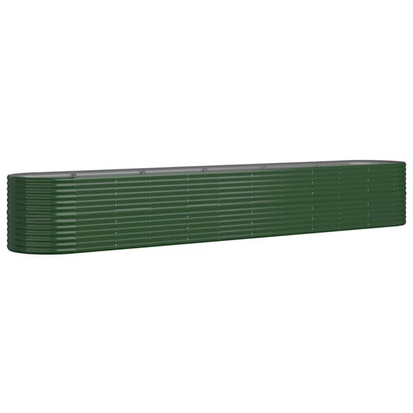 vidaXL Garden Raised Bed Green Powder-coated steel Extra Large Durable