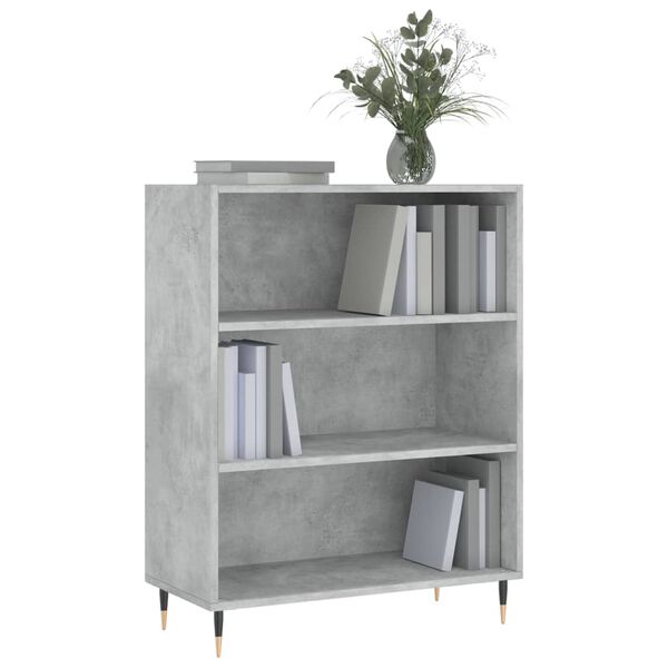 vidaXL Bookcase Concrete Grey Engineered wood, Metal Medium Bookcase