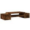 vidaXL Monitor Stand with Storage Smoked Oak 27.6x10.6x5.9" Engineered Wood