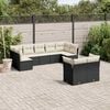 vidaXL Garden Sofa Set Black Poly Rattan L Modular Garden Sofa Set