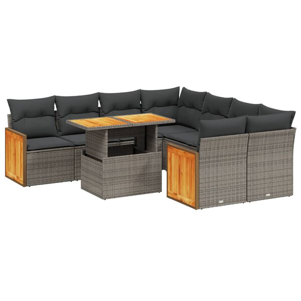 vidaXL Garden Sofa Set Grey