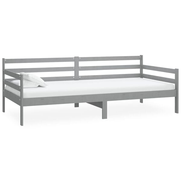 vidaXL Day Bed Grey Solid pine wood Twin