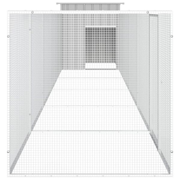 vidaXL Chicken Cage Grey Galvanized steel Large Durable Chicken Cage