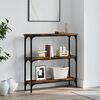 vidaXL Console Table Smoked Oak Engineered Wood Narrow Adjustable Feet