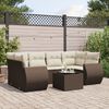 vidaXL Garden Sofa Set Brown PE rattan 7 Piece Set Modular