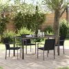 vidaXL Garden Dining Set 5 pcs Black Poly rattan