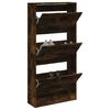 vidaXL Shoe Cabinet Smoked Oak Engineered Wood Slim, Compact