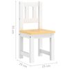 vidaXL Kids Table and Chair Set White MDF Small Rounded Corners