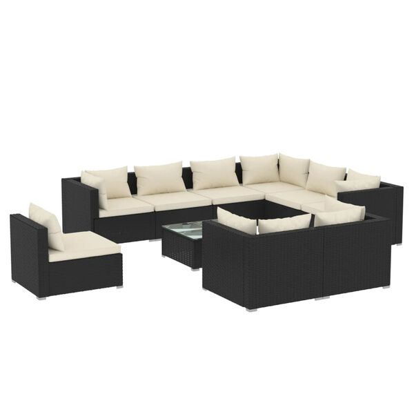 vidaXL Garden Lounge Set Black