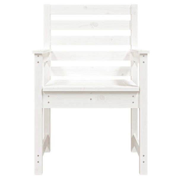 vidaXL  Patio Chairs 2 pcs White 23.6x18.9x35.8" Solid Wood Pine