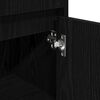 vidaXL Bathroom Cabinet with Drawer Black Oak 11.81 x 11.81 x 37.40 in