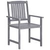 vidaXL Garden Chair Set of 4 Grey Solid Acacia wood Standard Durable