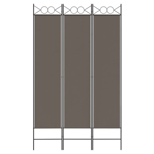 vidaXL 3-Panel Room Divider Anthracite 47.2"x86.6" Fabric