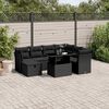 vidaXL Garden Sofa Set Black PE rattan, powder-coated steel, 100% polyester