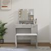 vidaXL Dressing Table Set With LED Concrete grey Engineered wood Medium
