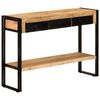 vidaXL Console Table Brown and Black Solid Mango Wood, Iron Medium