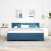 vidaXL Box Spring Bed with Headboard Dark blue 70.9" x 78.7" Velvet