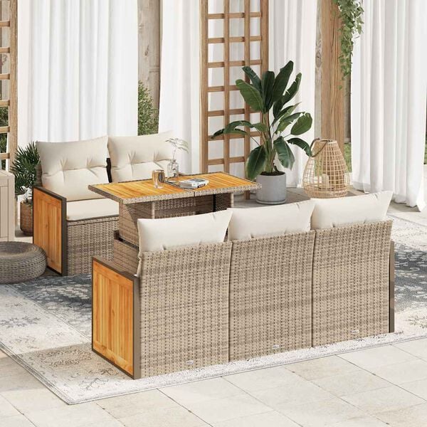 vidaXL Garden Sofa Set Beige