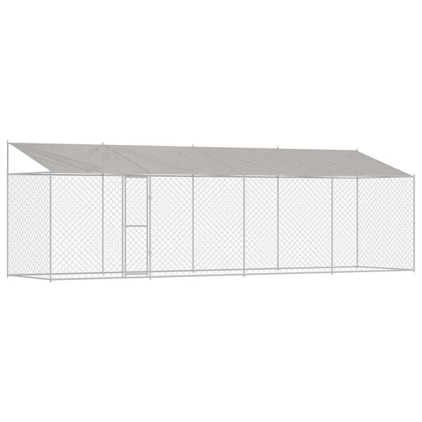 vidaXL Dog Cage with Roof Silver 314.96 x 78.74 x 101.57 in