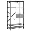vidaXL Wardrobe Grey Sonoma Engineered Wood, Metal 39.4x15.7x70.9 in