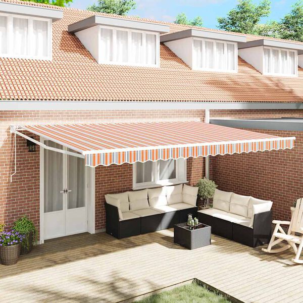 vidaXL Retractable Awning Multicolour 196.85" x 118.11