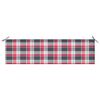 vidaXL Patio Bench Red Check Pattern Cushion 68.9 " Solid Teak Wood
