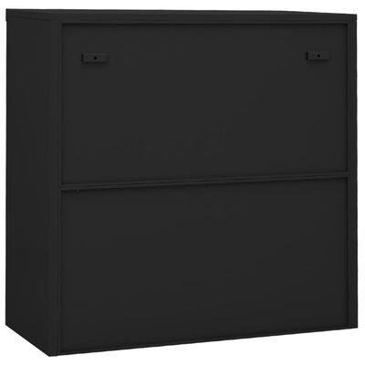 vidaXL Office Cabinet with Sliding Door Anthracite 35.4"x15.7"x35.4" Steel