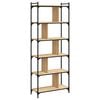 vidaXL Bookcase Sonoma Oak Engineered wood, Metal 6-Tier Tall