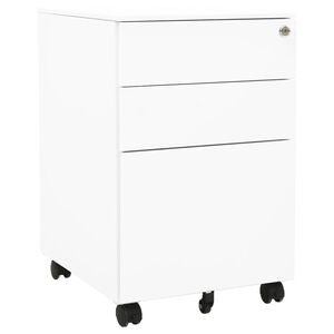 vidaXL File Cabinet White Steel Standard Filing Cabinet Rectangular